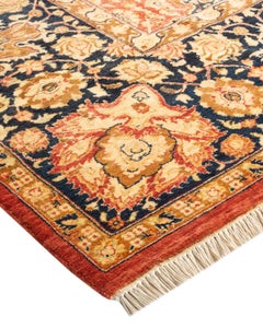One-Of-A-Kind Hand Knotted Oriental Mogul Orange Area Rug