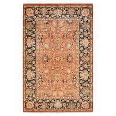 One-Of-A-Kind Hand Knotted Oriental Mogul Orange Area Rug