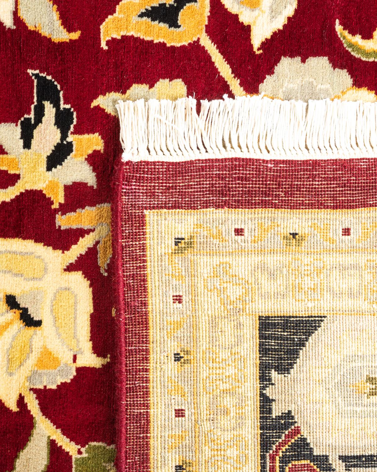 Contemporary One-Of-A-Kind Hand Knotted Oriental Mogul Orange Area Rug For Sale
