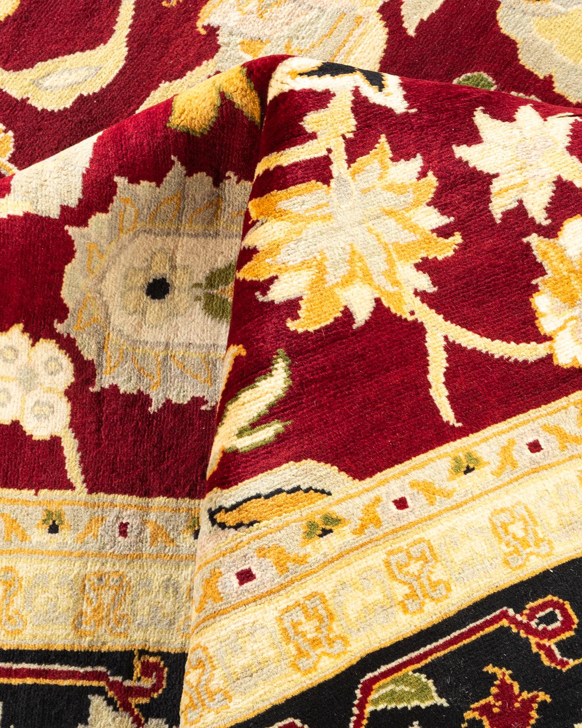 One-Of-A-Kind Hand Knotted Oriental Mogul Orange Area Rug For Sale 1