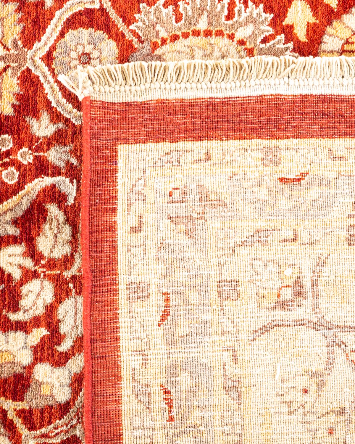 Handgeknüpfter orientalischer Mogul-Teppich in Orange, Unikat (21. Jahrhundert und zeitgenössisch) im Angebot
