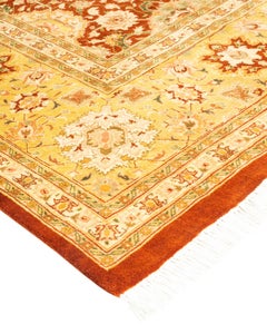 One-Of-A-Kind Hand Knotted Oriental Mogul Orange Area Rug