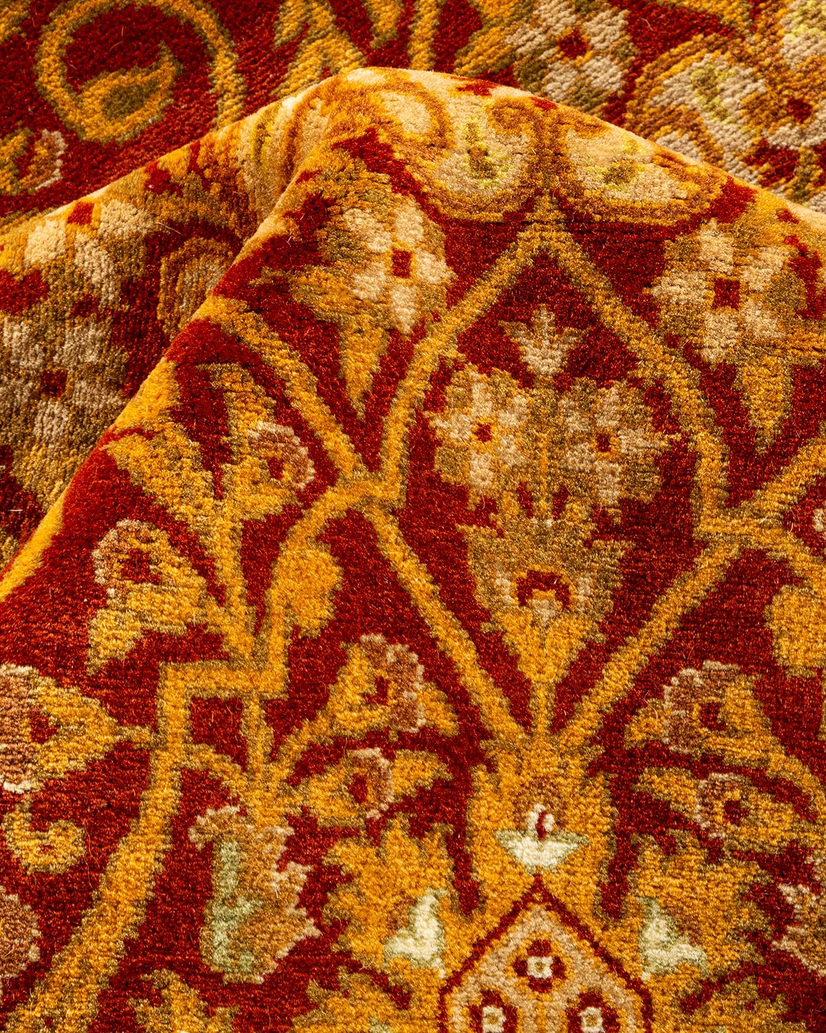 Tapis Oriental Mogul orange noué à la main - Exemplaire unique en vente 1