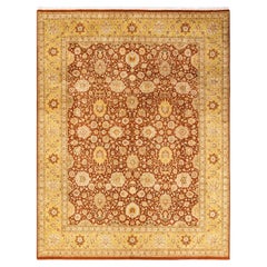 One-Of-A-Kind Hand Knotted Oriental Mogul Orange Area Rug