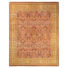 One-of-a-Kind Hand Knotted Oriental Mogul Orange Area Rug