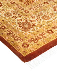 One-of-a-kind Hand Knotted Oriental Mogul Orange Area Rug