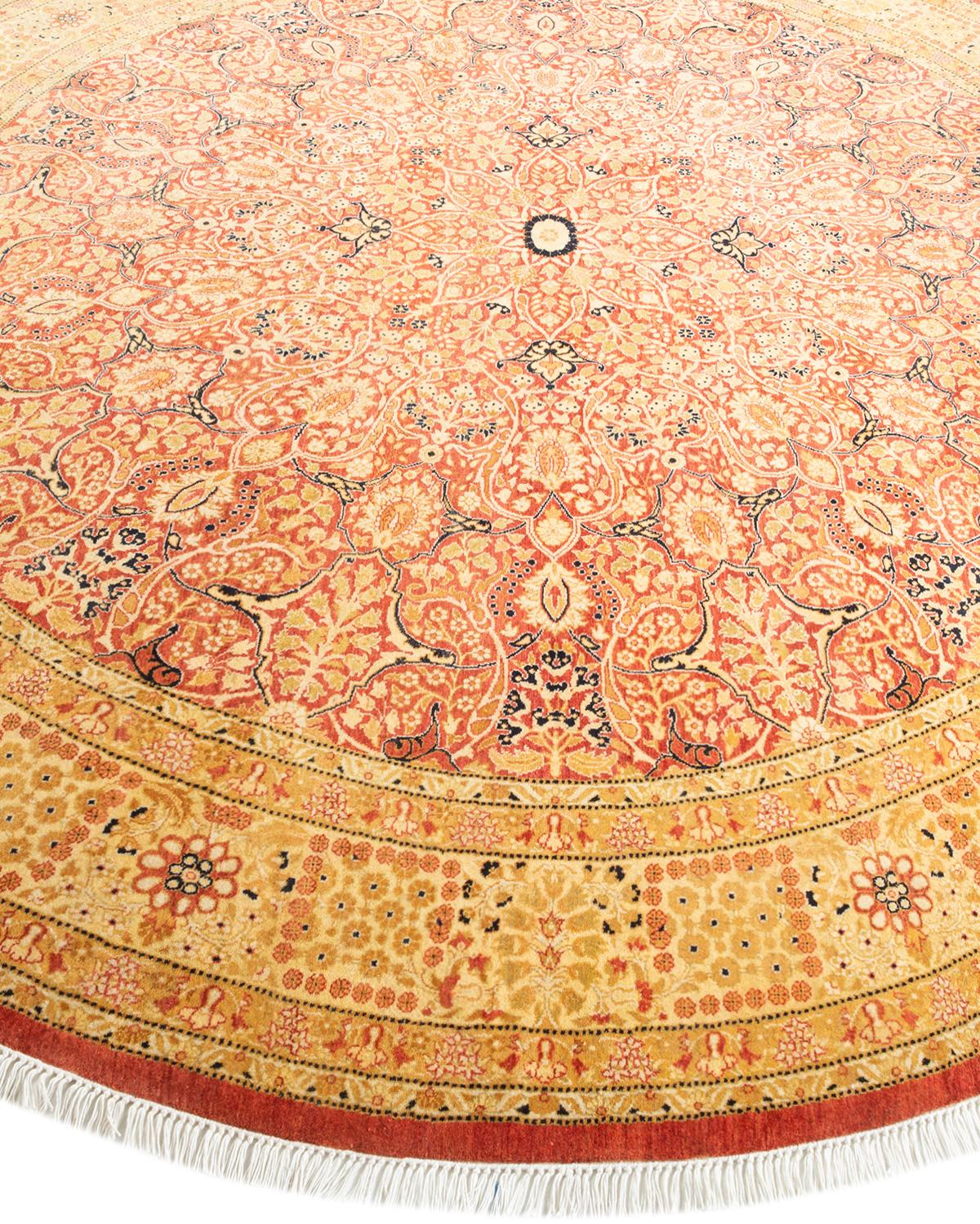 Handgeknüpfter orientalischer Mogul-Teppich in Orange, Unikat im Zustand „Neu“ im Angebot in Norwalk, CT