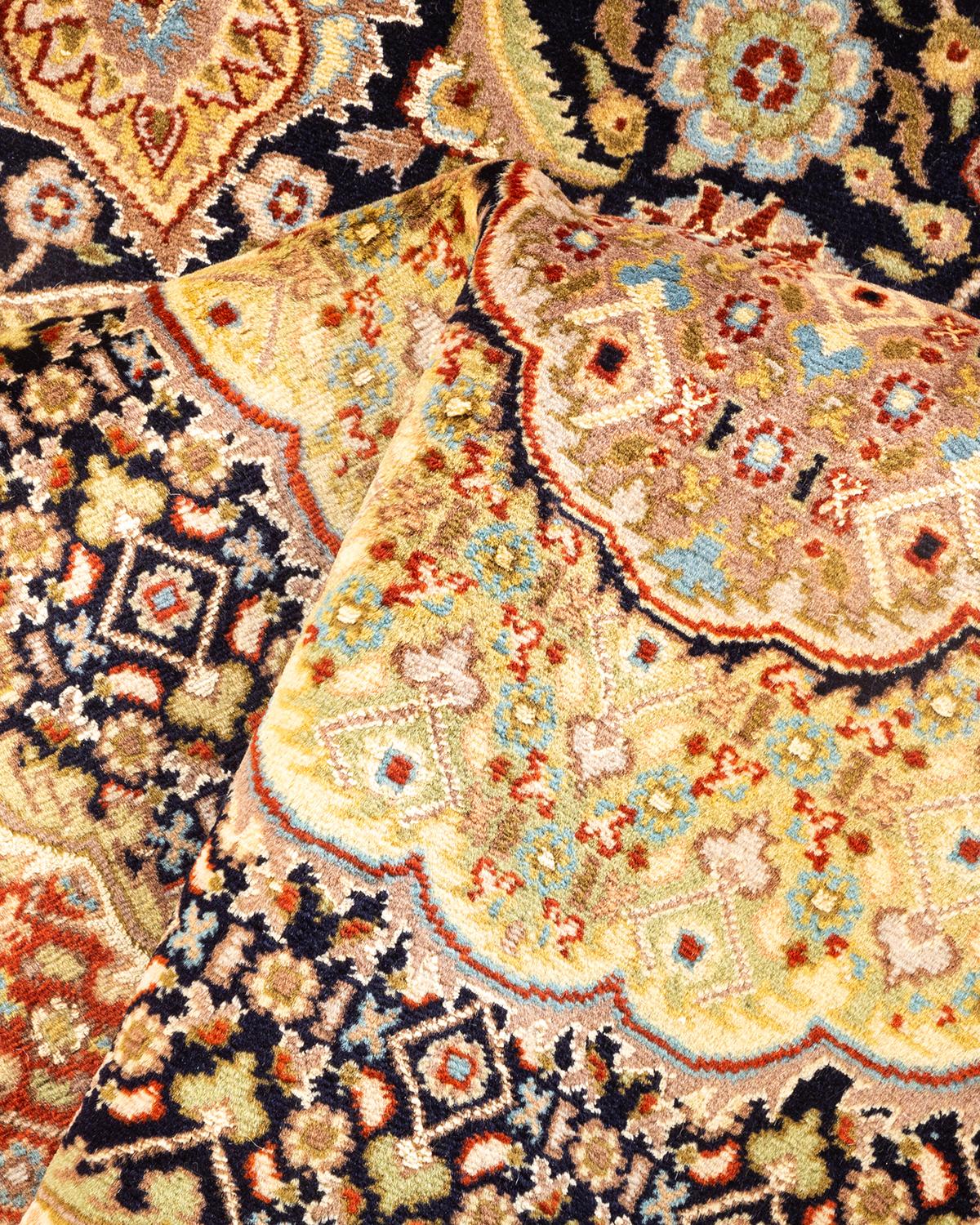 One-of-a-kind Hand Knotted Oriental Mogul Orange Area Rug For Sale 1