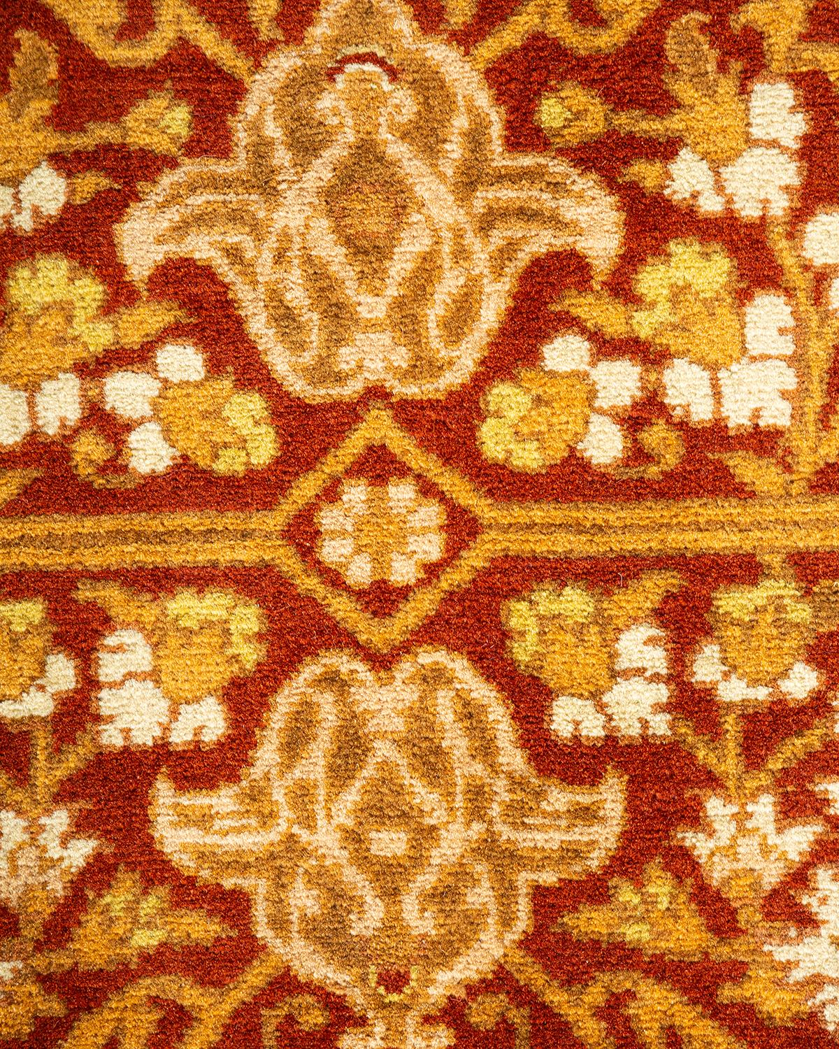 Handgeknüpfter orientalischer Mogul-Teppich in Orange, Unikat (Pakistanisch) im Angebot