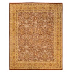 One-Of-A-Kind Hand Knotted Oriental Mogul Orange Area Rug