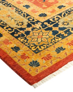 One-of-a-Kind Hand Knotted Oriental Mogul Orange Area Rug