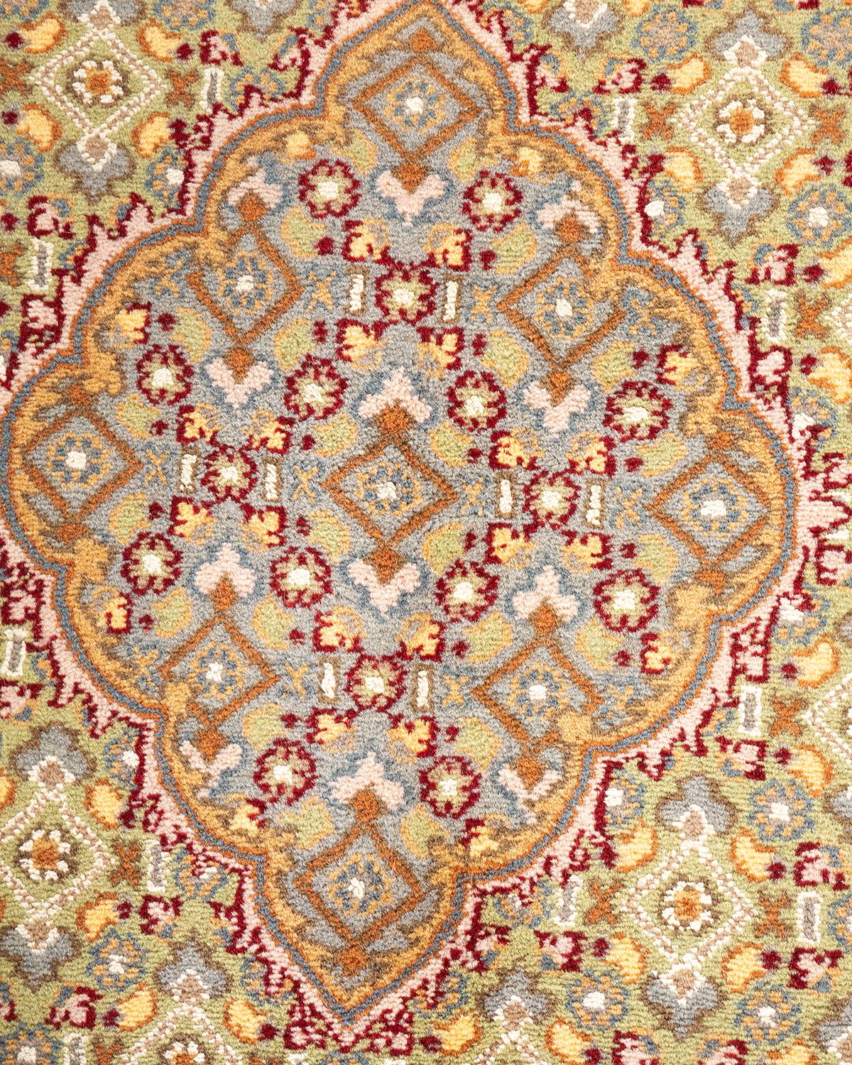 Handgeknüpfter orientalischer Mogul-Teppich in Orange, Unikat (Pakistanisch) im Angebot