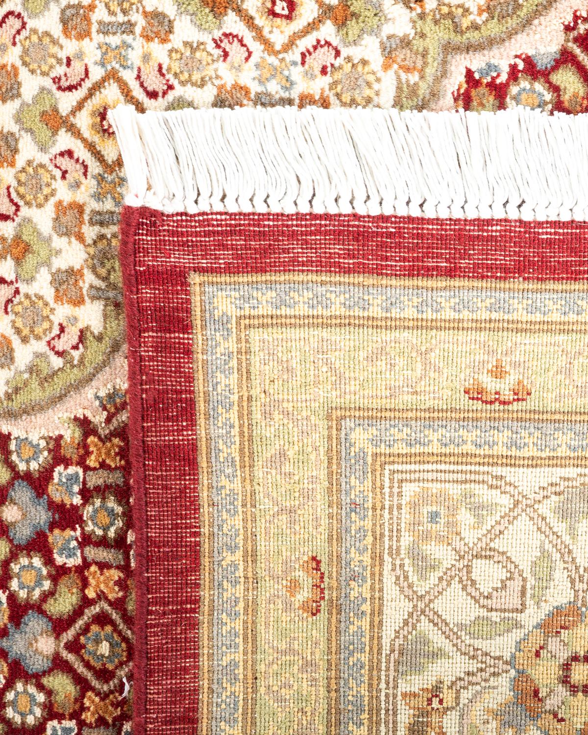 Handgeknüpfter orientalischer Mogul-Teppich in Orange, Unikat (21. Jahrhundert und zeitgenössisch) im Angebot