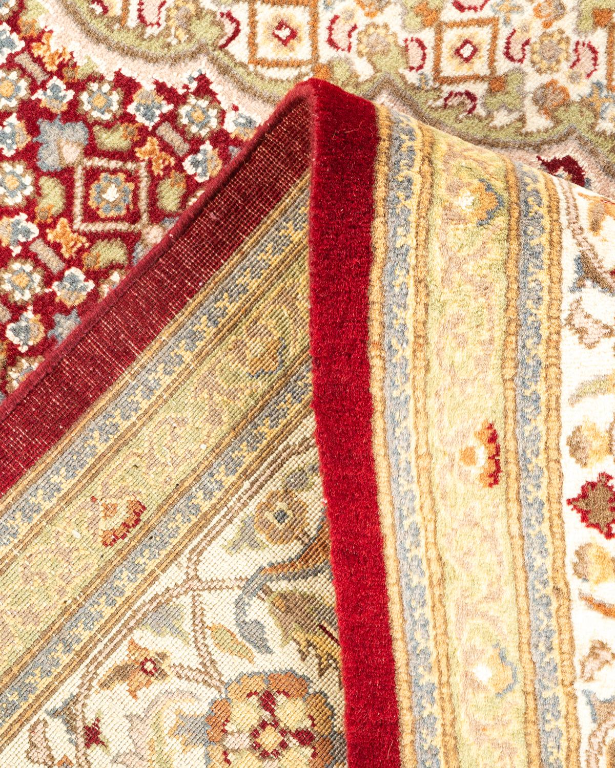 Handgeknüpfter orientalischer Mogul-Teppich in Orange, Unikat (Wolle) im Angebot