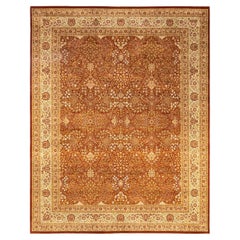 One-Of-A-Kind Hand Knotted  Oriental Mogul Orange Area Rug