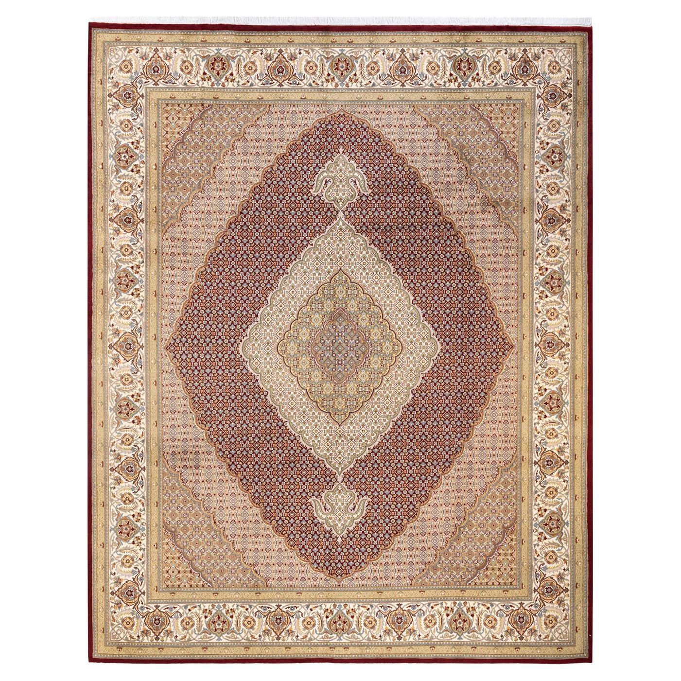 One-of-a-kind Hand Knotted Oriental Mogul Orange Area Rug