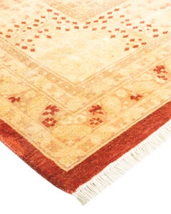 One-Of-A-Kind Hand Knotted Oriental Mogul Orange Area Rug