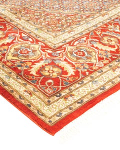 One-of-a-kind Hand Knotted Oriental Mogul Orange Area Rug