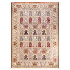 One-of-a-kind Hand Knotted Oriental Mogul Orange Area Rug
