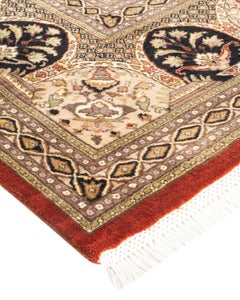 One-of-a-Kind Hand Knotted Oriental Mogul Orange Area Rug