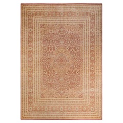 One-of-a-kind Hand Knotted Oriental Mogul Orange Area Rug