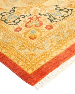 One-of-a-kind Hand Knotted Oriental Mogul Orange Area Rug