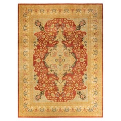 One-of-a-kind Hand Knotted Oriental Mogul Orange Area Rug