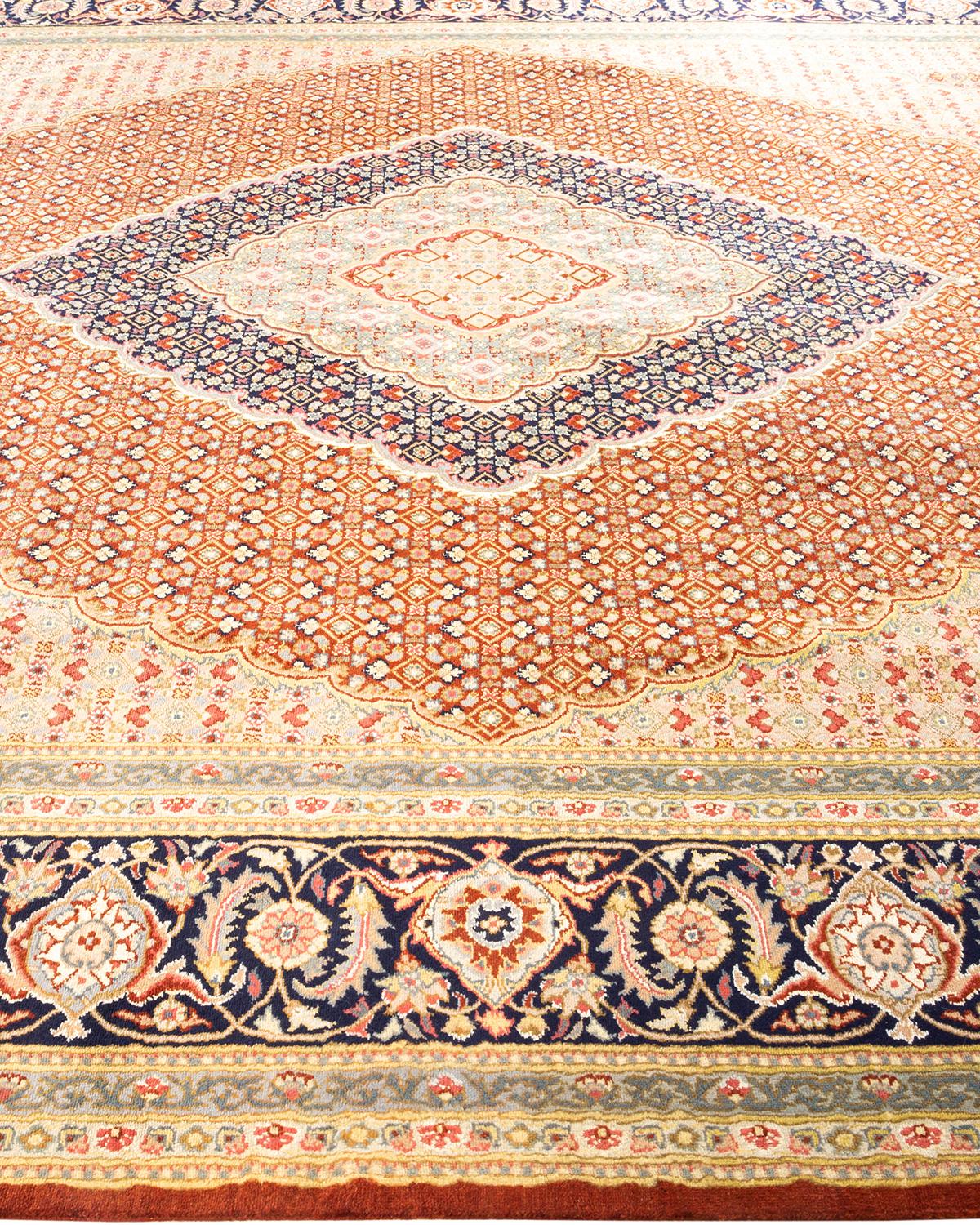 Tappeto d'area arancione Oriental Mogul, unico nel suo genere, annodato a mano In condizioni Nuovo in vendita a Norwalk, CT