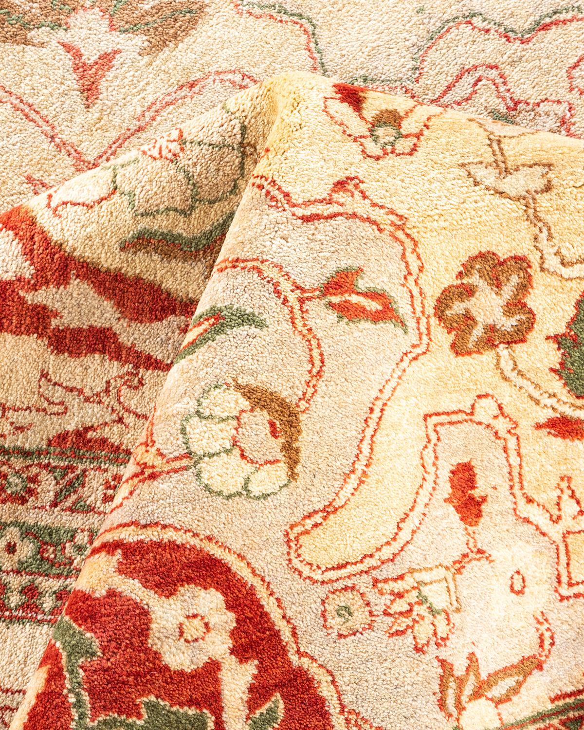 One-Of-A-Kind Hand Knotted Oriental Mogul Orange Area Rug For Sale 1