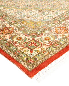 One-of-a-kind Hand Knotted Oriental Mogul Pink Area Rug