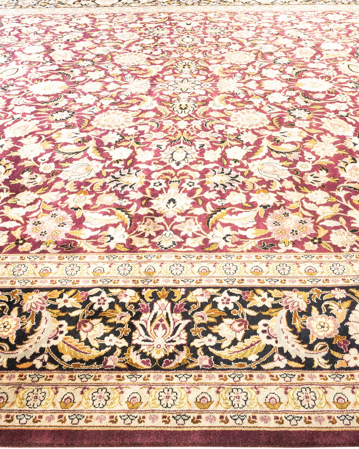 Handgeknüpfter orientalischer Mogul-Teppich in Violett, Unikat im Zustand „Neu“ im Angebot in Norwalk, CT