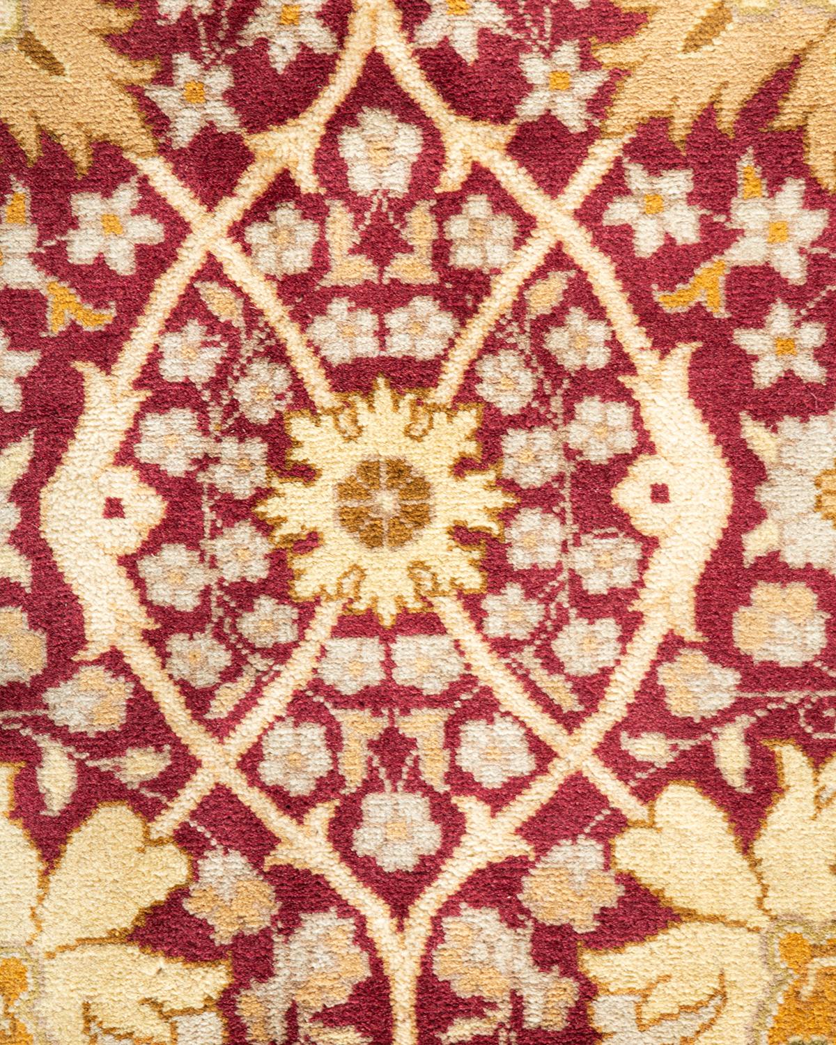 Handgeknüpfter orientalischer Mogul-Teppich in Violett, Unikat (Pakistanisch) im Angebot