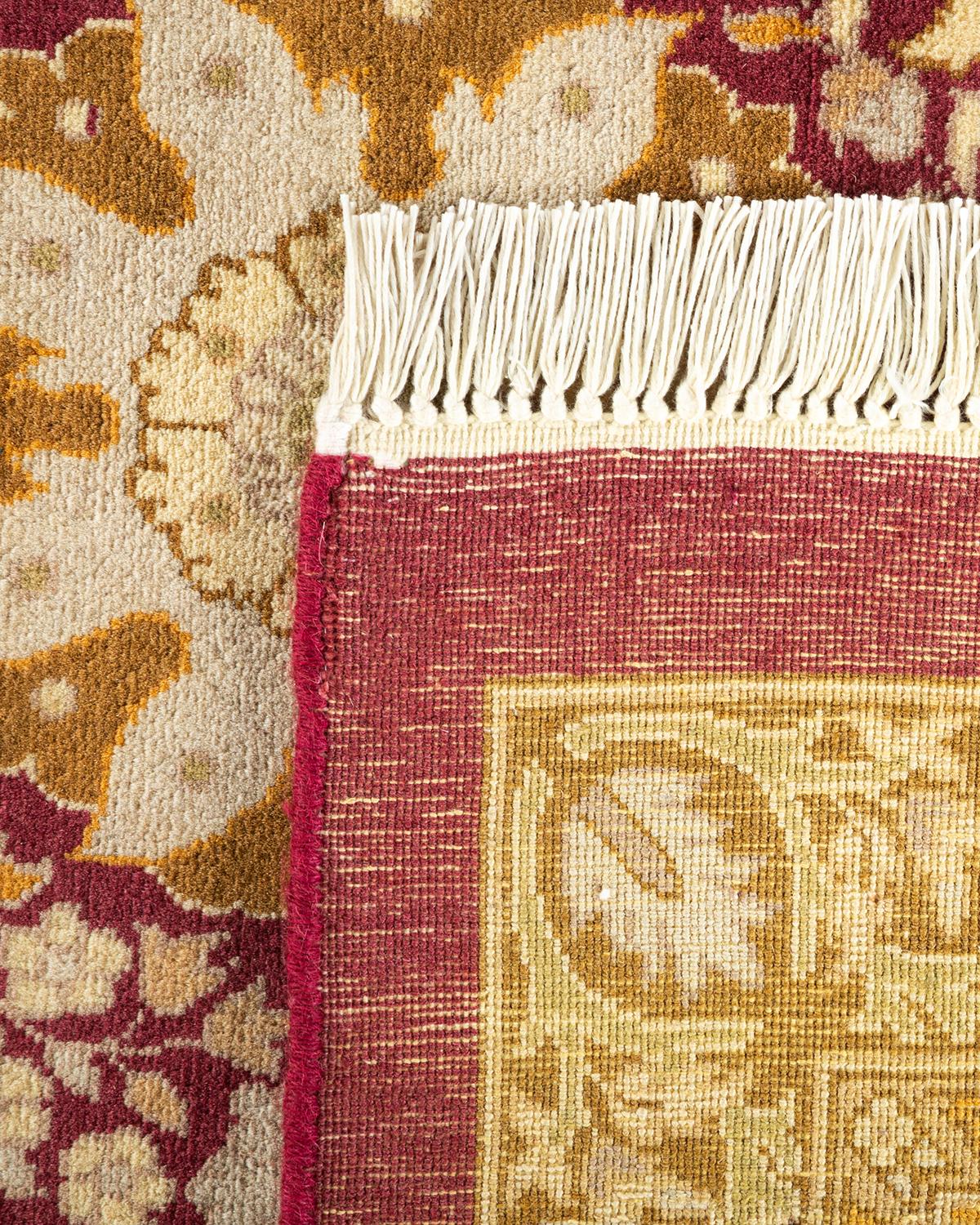 Handgeknüpfter orientalischer Mogul-Teppich in Violett, Unikat (21. Jahrhundert und zeitgenössisch) im Angebot