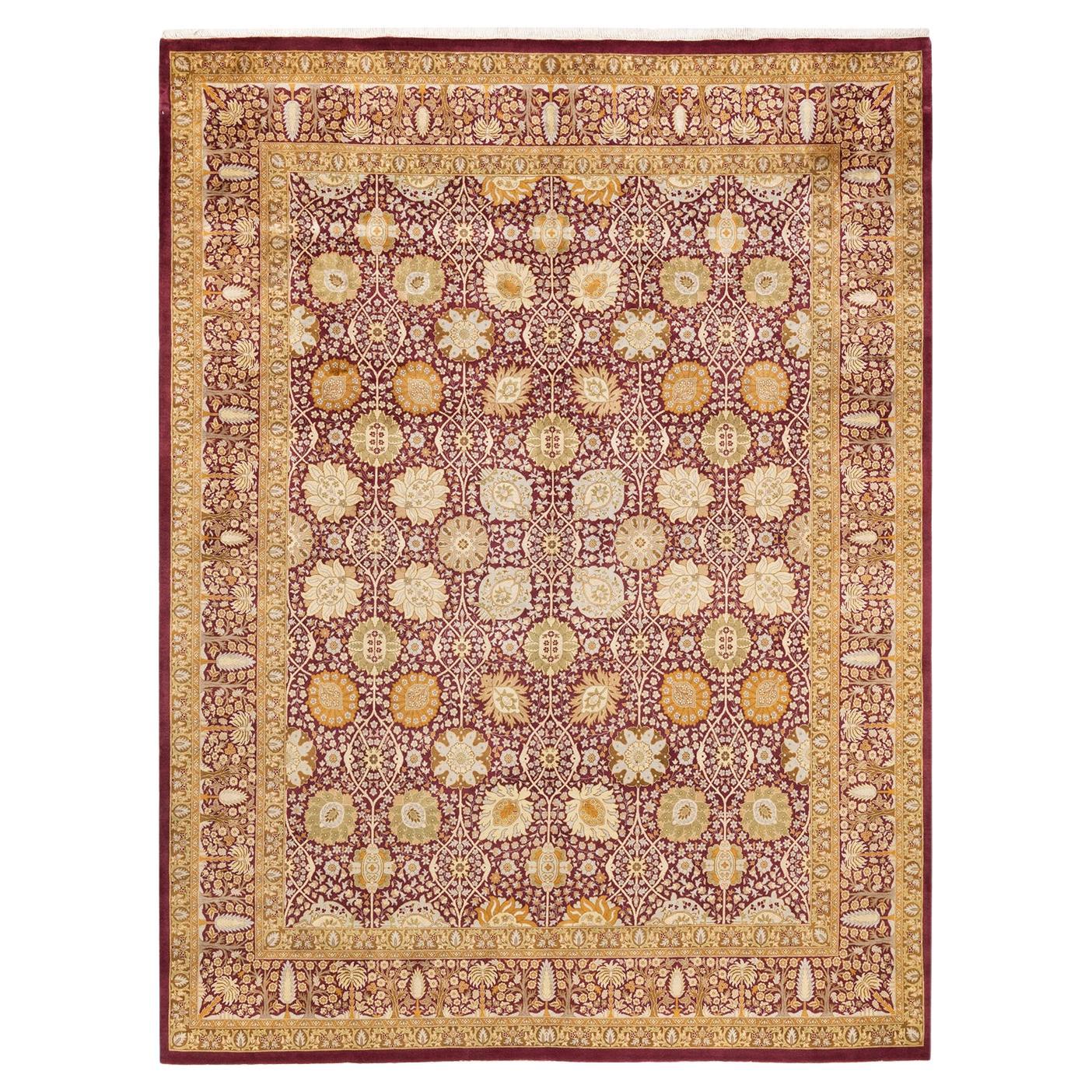 One-of-a-Kind Hand Knotted Oriental Mogul Purple Area Rug