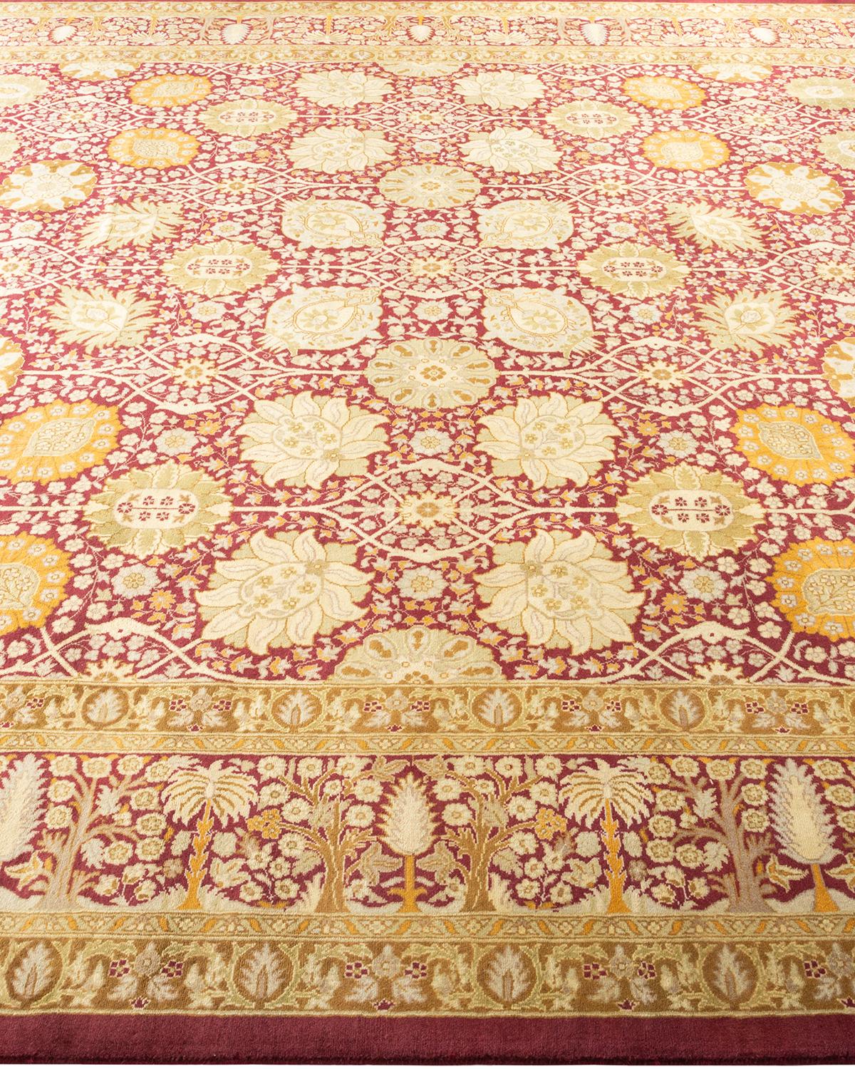 Tapis unique Oriental Mogul violet noué à la main, unique en son genre Neuf - En vente à Norwalk, CT