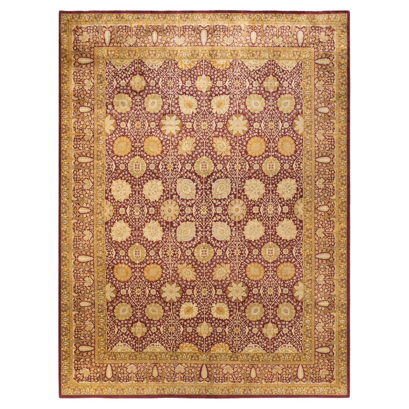 One-Of-A-Kind Hand Knotted Oriental Mogul Purple Area Rug For Sale