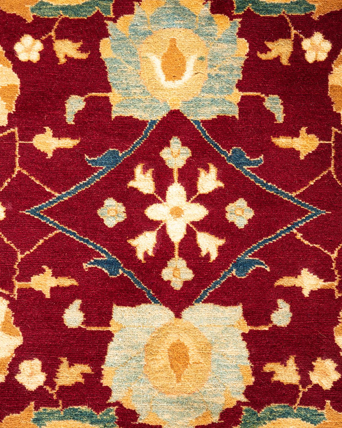 Handgeknüpfter orientalischer Mogul-Teppich in Violett, Unikat (Pakistanisch) im Angebot