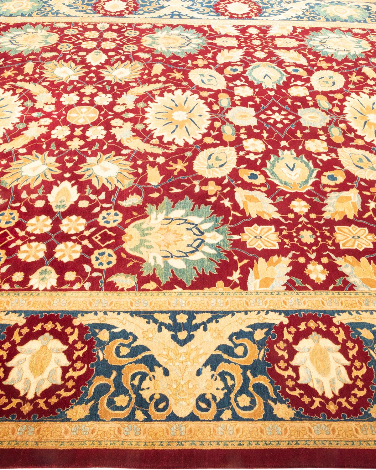 Handgeknüpfter orientalischer Mogul-Teppich in Violett, Unikat im Zustand „Neu“ im Angebot in Norwalk, CT