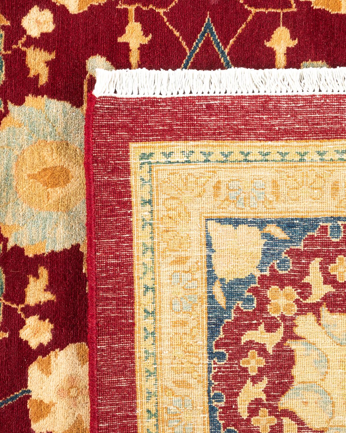 Handgeknüpfter orientalischer Mogul-Teppich in Violett, Unikat (21. Jahrhundert und zeitgenössisch) im Angebot