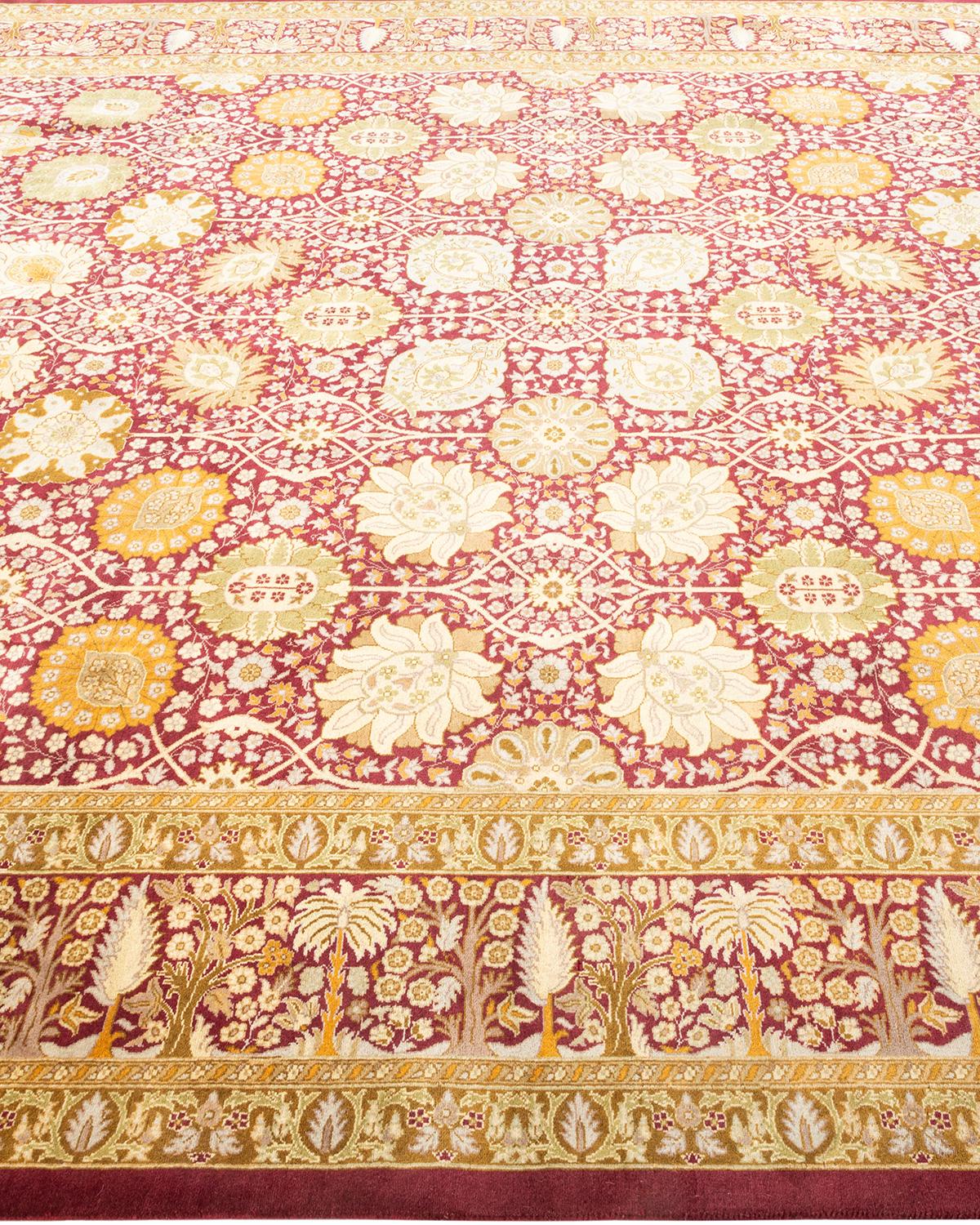 Tapis unique Oriental Mogul violet noué à la main, unique en son genre Neuf - En vente à Norwalk, CT
