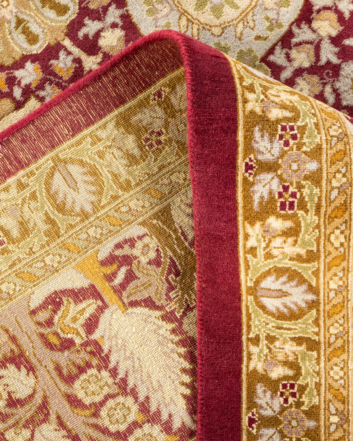 Laine Tapis unique Oriental Mogul violet noué à la main, unique en son genre en vente