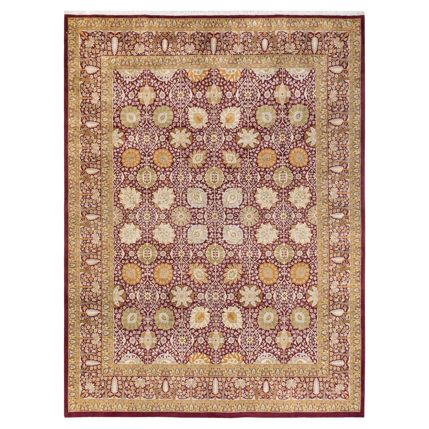 One-of-a-Kind Hand Knotted Oriental Mogul Purple Area Rug