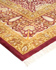Handgeknüpfter orientalischer Mogul-Teppich in Violett, Unikat