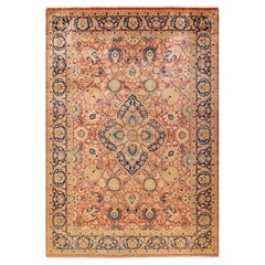 Handgeknüpfter orientalischer Mogul-Teppich in Violett, Unikat