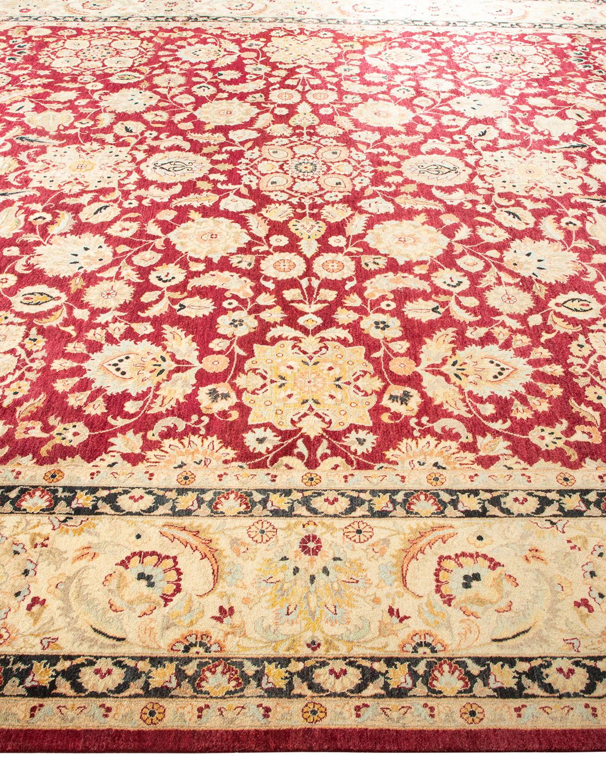 One-Of-A-Kind Hand Knotted Oriental Mogul Red Area Rug 10' 0