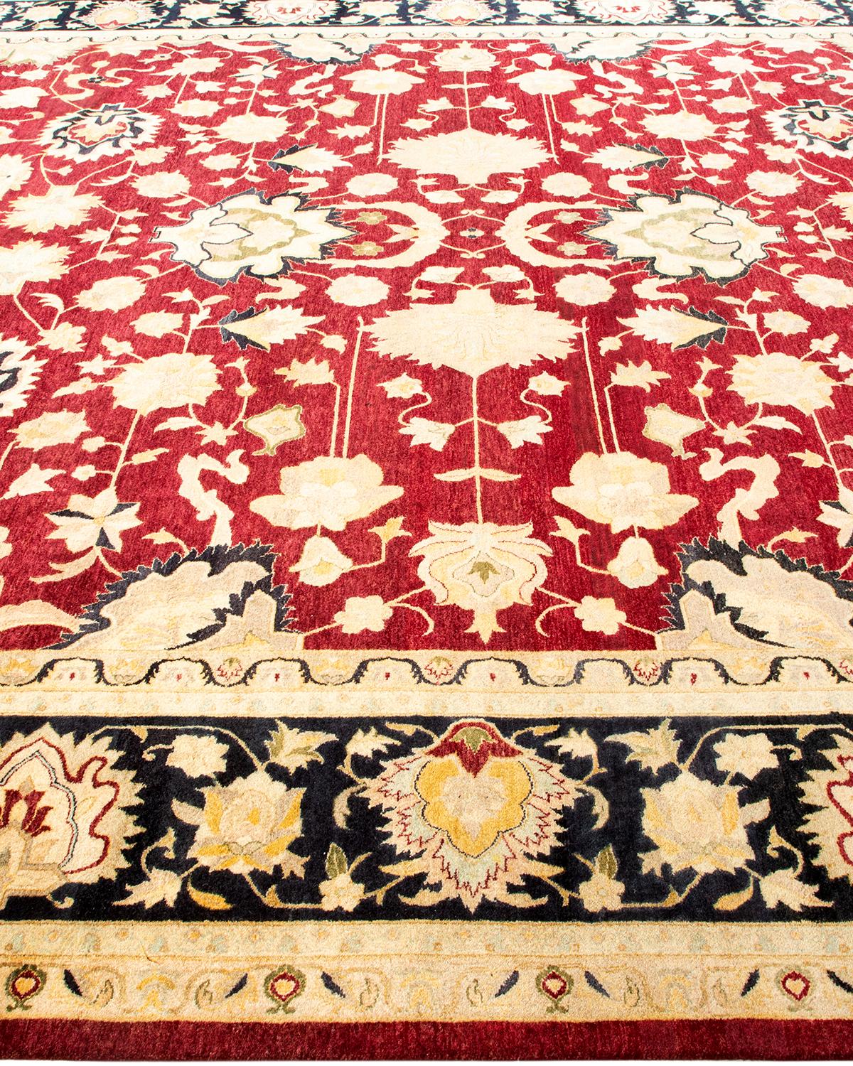 One-Of-A-Kind Hand Knotted Oriental Mogul Red Area Rug In New Condition In Norwalk, CT