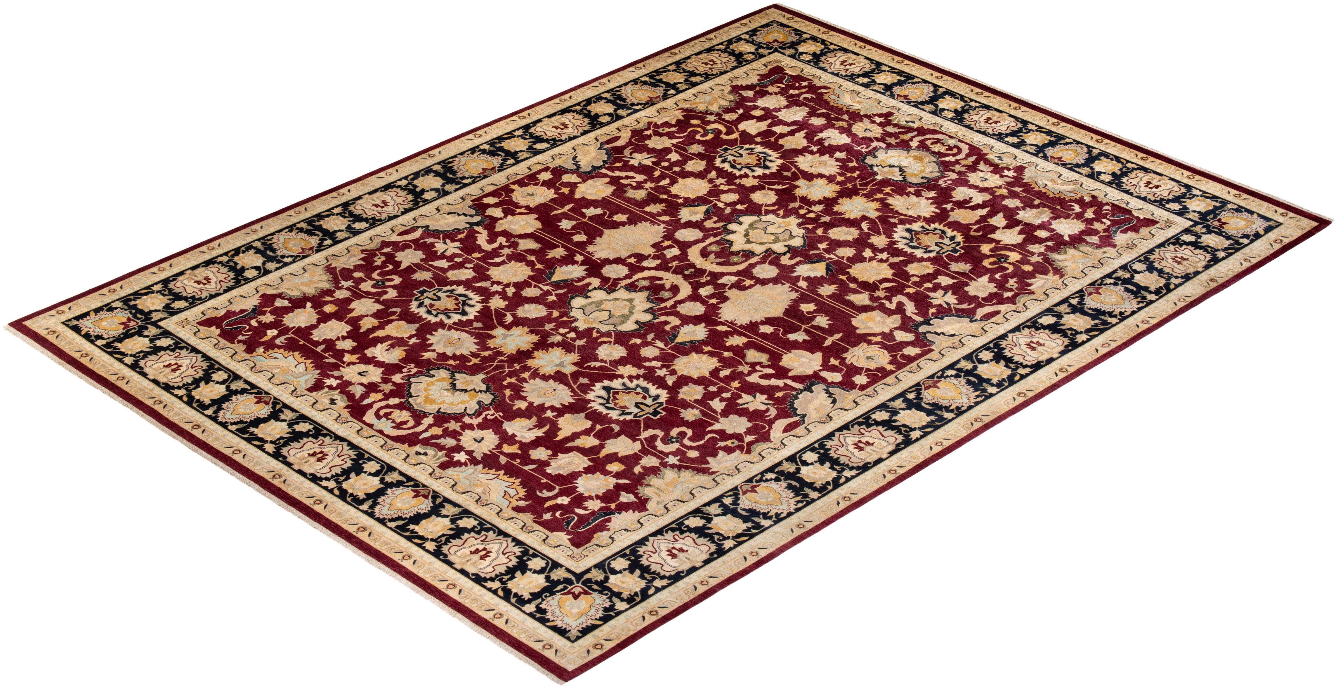 One-Of-A-Kind Hand Knotted Oriental Mogul Red Area Rug 2