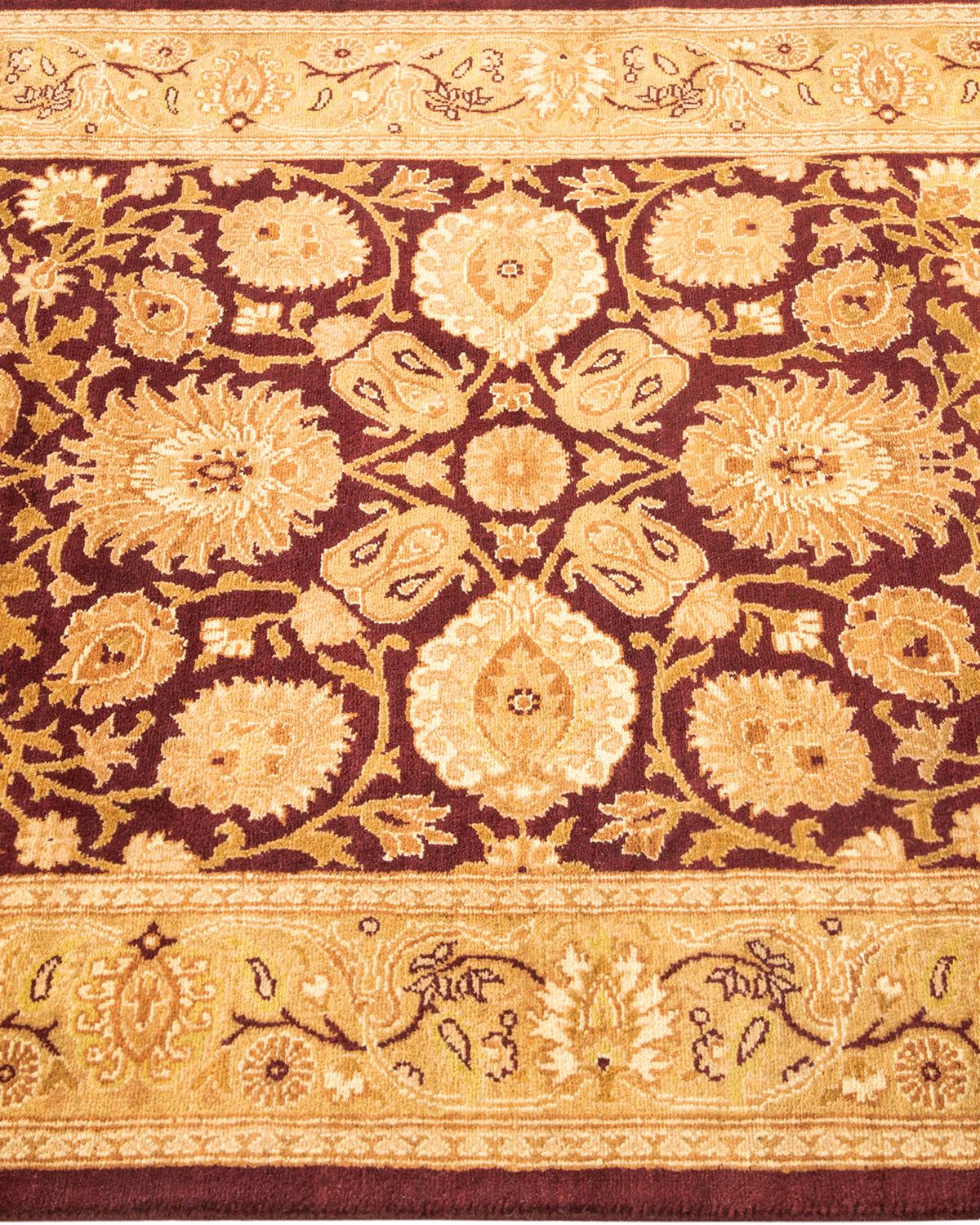 One-of-a-kind Hand Knotted Oriental Mogul Red Area Rug In New Condition For Sale In Norwalk, CT