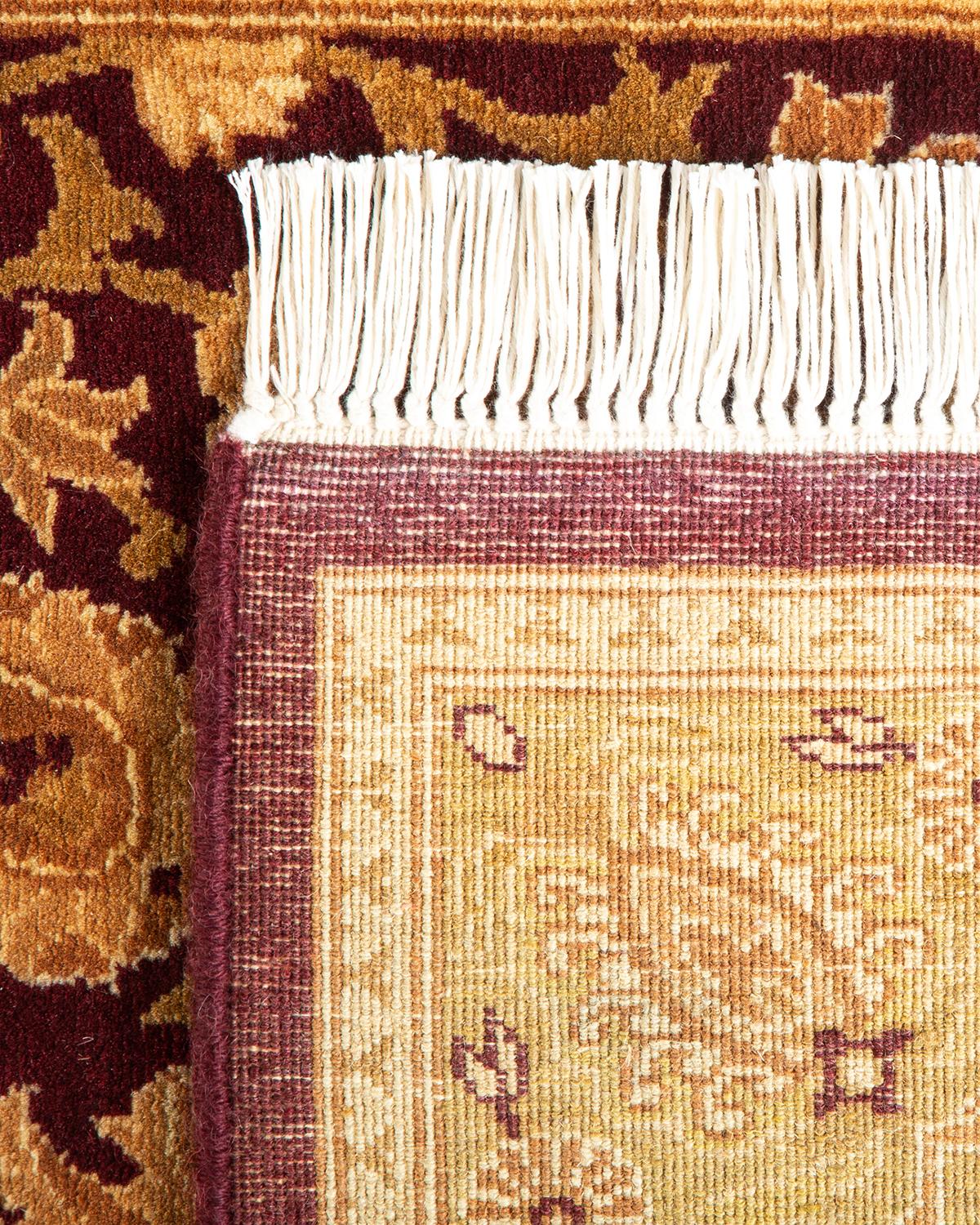 Contemporary One-of-a-kind Hand Knotted Oriental Mogul Red Area Rug For Sale