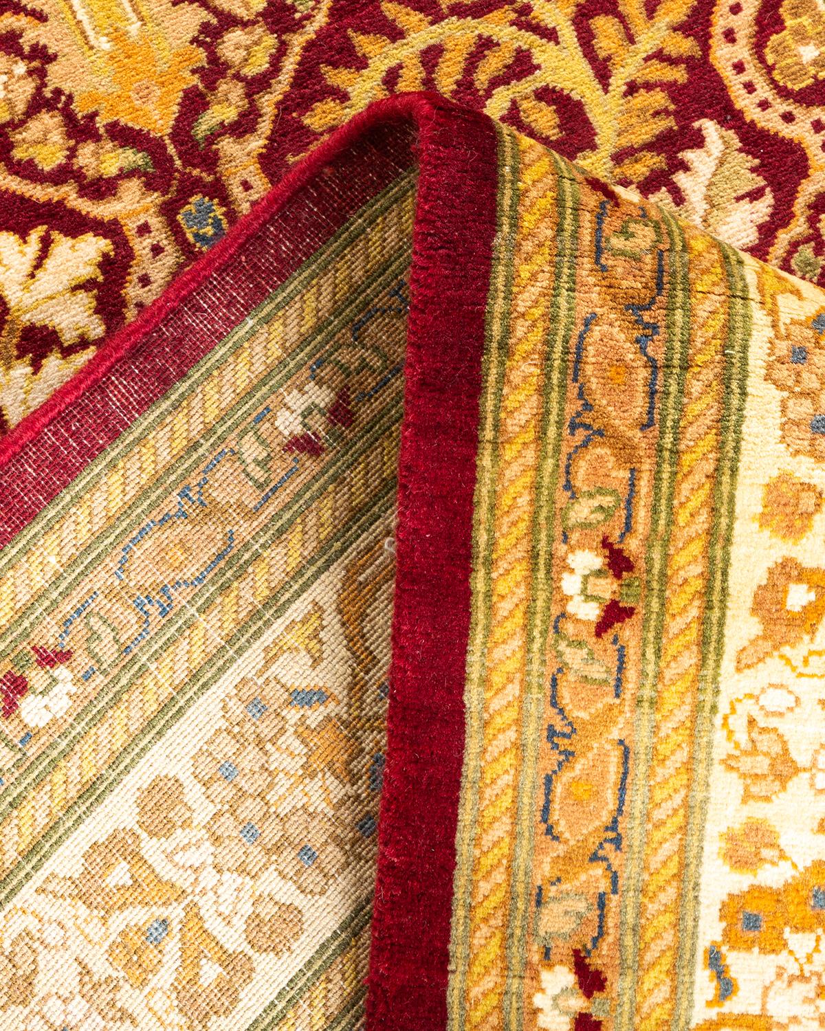 Wool One-of-a-kind Hand Knotted Oriental Mogul Red Area Rug For Sale